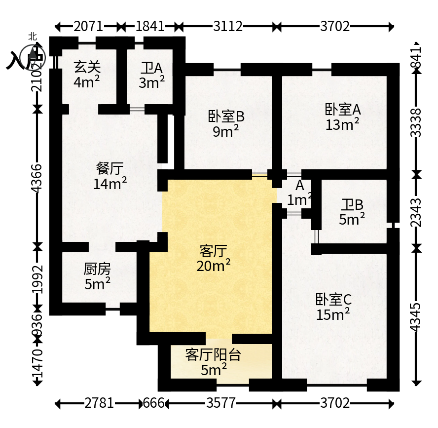 钰龙天下二期（钰龙佳园）  3室2厅2卫   280.00万户型图