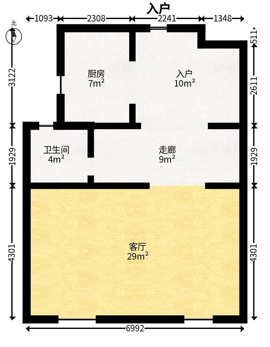 紫鑫中央广场（高铁新城）  4室2厅2卫   45.00万户型图