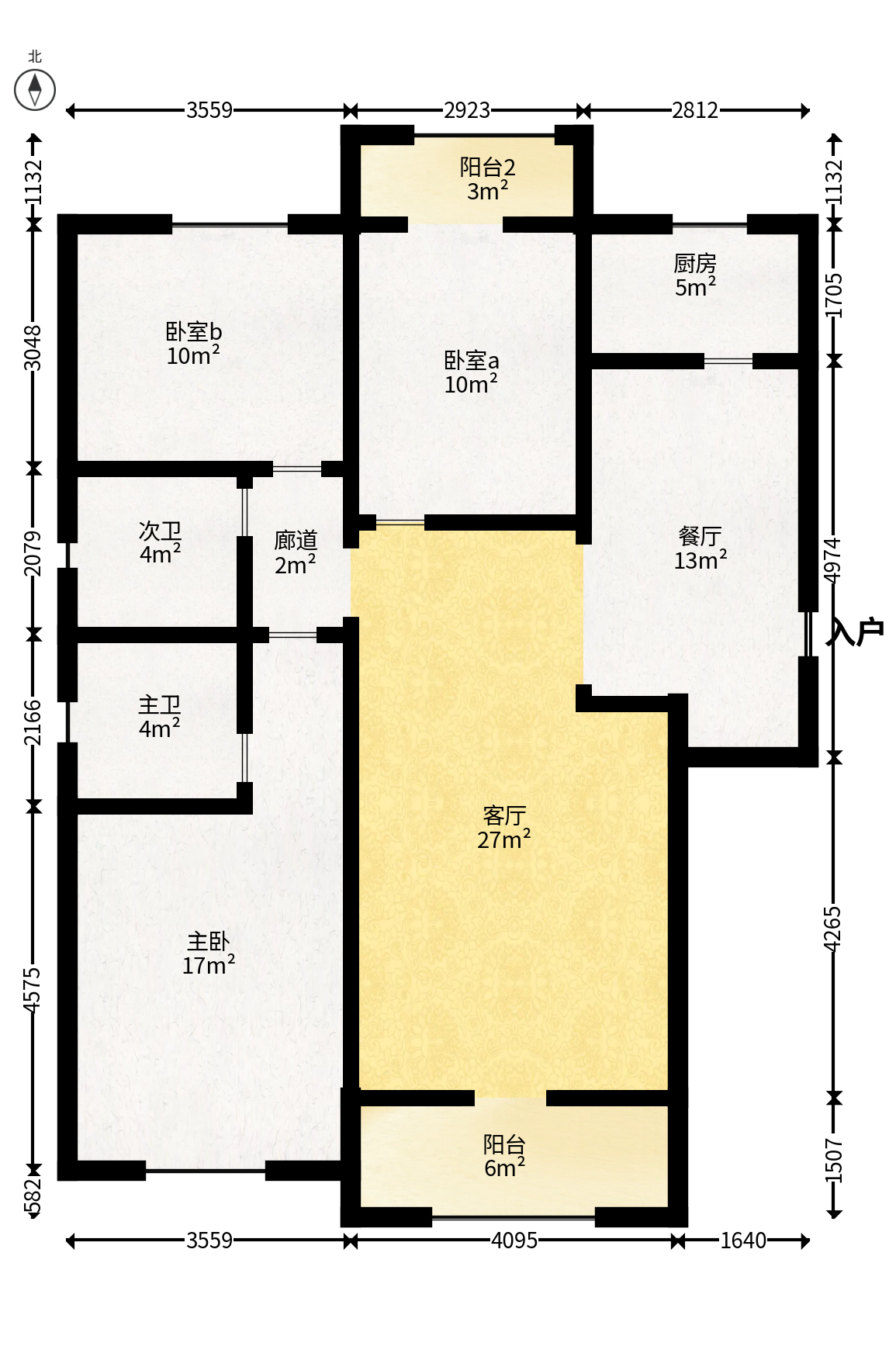 梦想新天地  3室2厅2卫   139.00万户型图