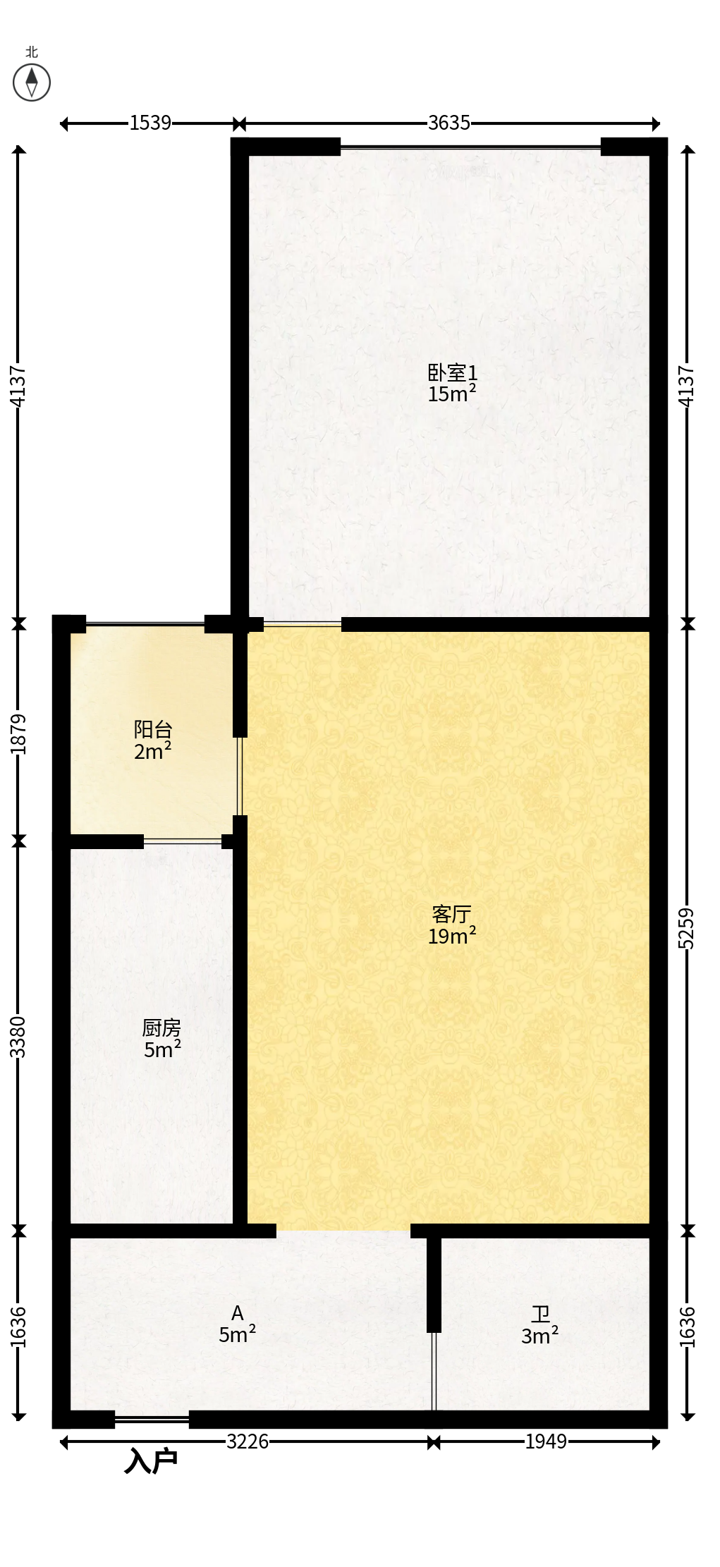 和庄  1室1厅1卫   48.00万户型图