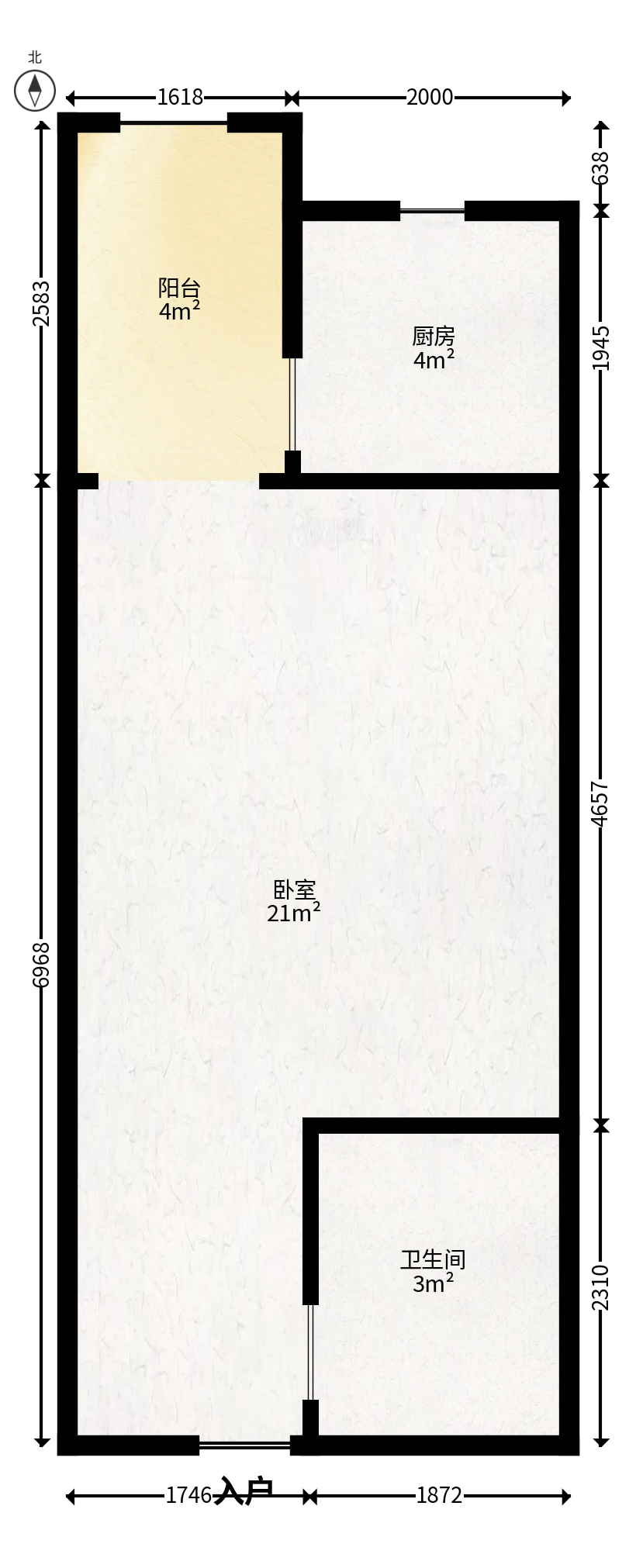 光明城市（星辰青年城）  1室1厅1卫   18.00万户型图