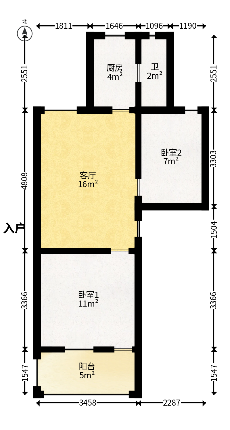 桔园小区1-8片  2室2厅1卫   45.00万户型图