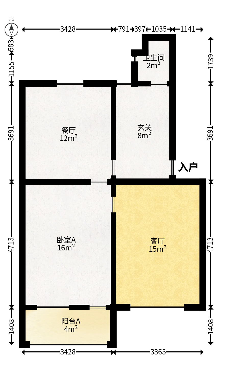 东瓜山二村  2室1厅1卫   40.00万户型图