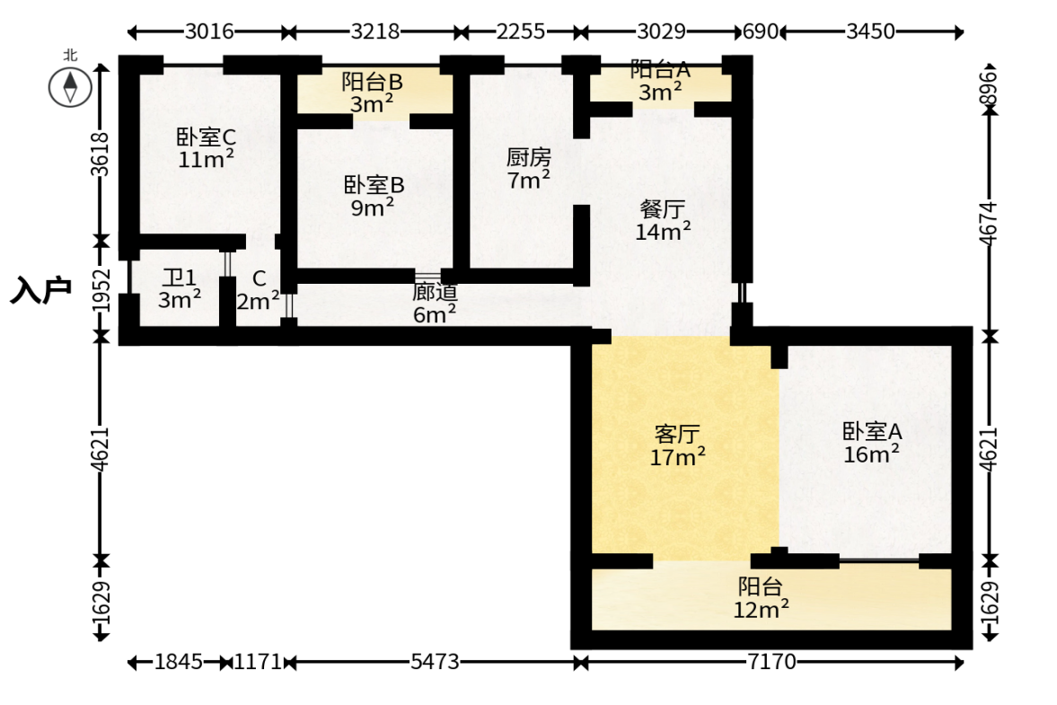 汉唐翰林府  4室2厅2卫   125.00万户型图