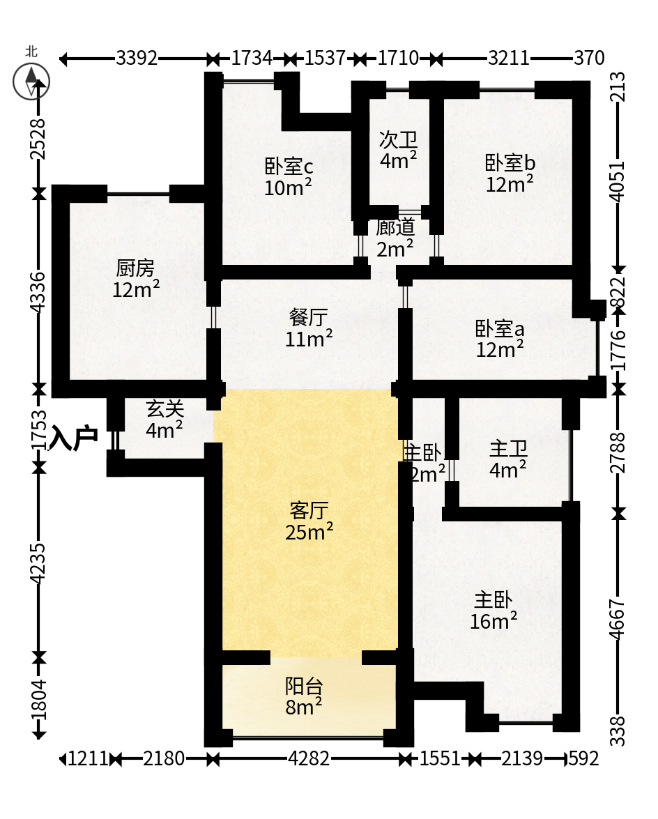 保利麓谷林语E区  4室2厅2卫   108.00万户型图