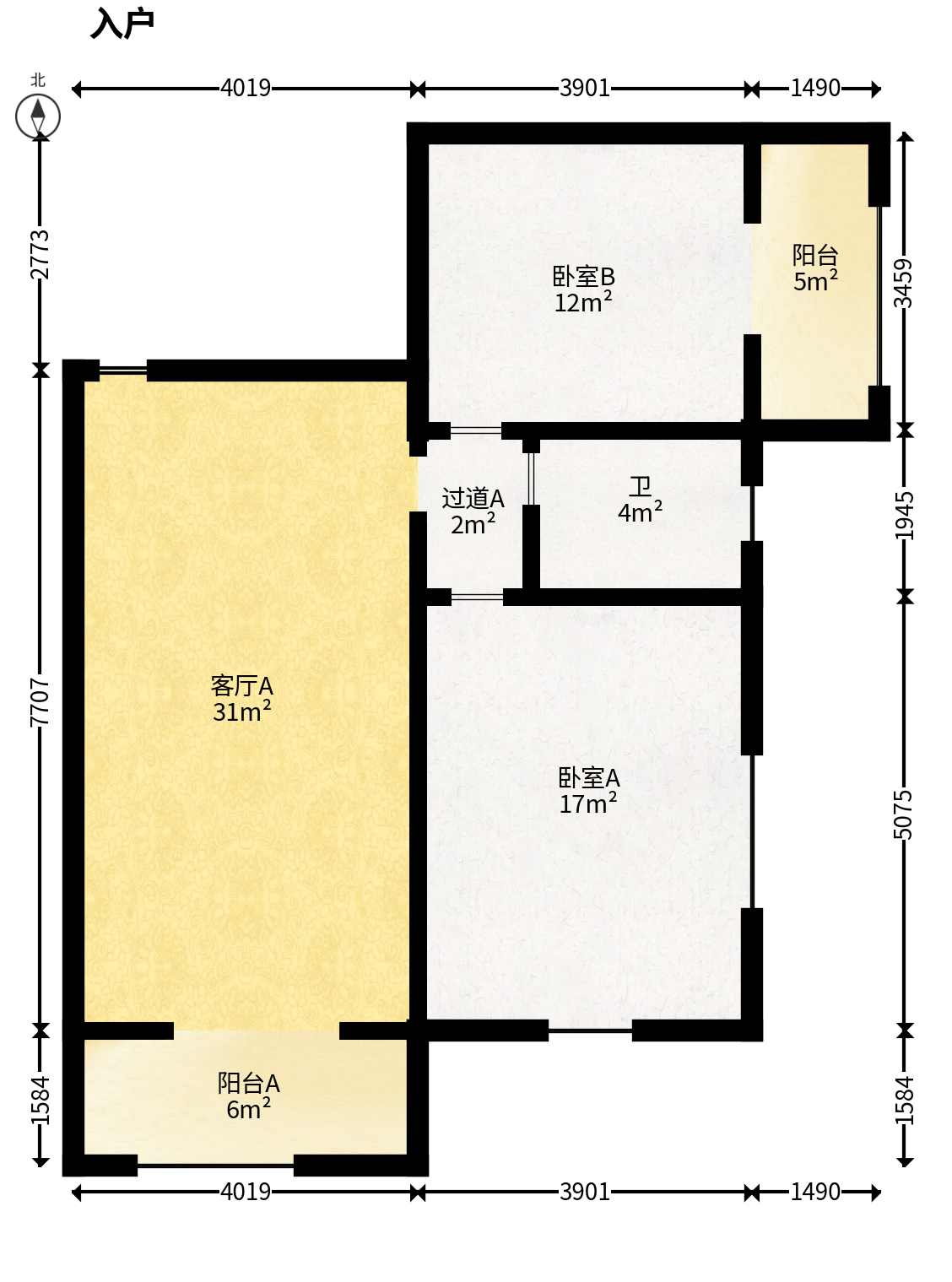 丰园城（鄱阳小区二期）  2室1厅1卫   72.00万户型图