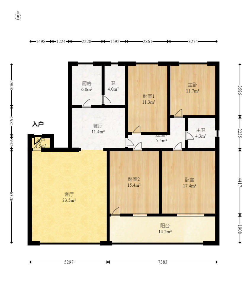 省委接待办宿舍  4室2厅2卫   198.80万户型图