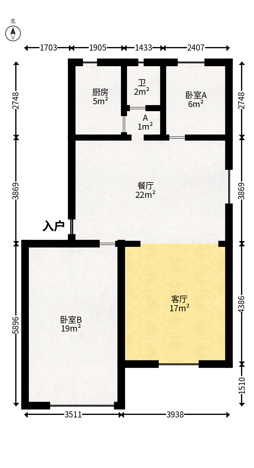 雅雀湖小区  5室2厅2卫   68.00万户型图
