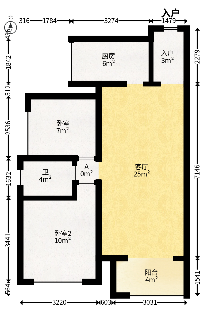北京御园一二期（国泰嘉园）  2室2厅1卫   95.00万户型图