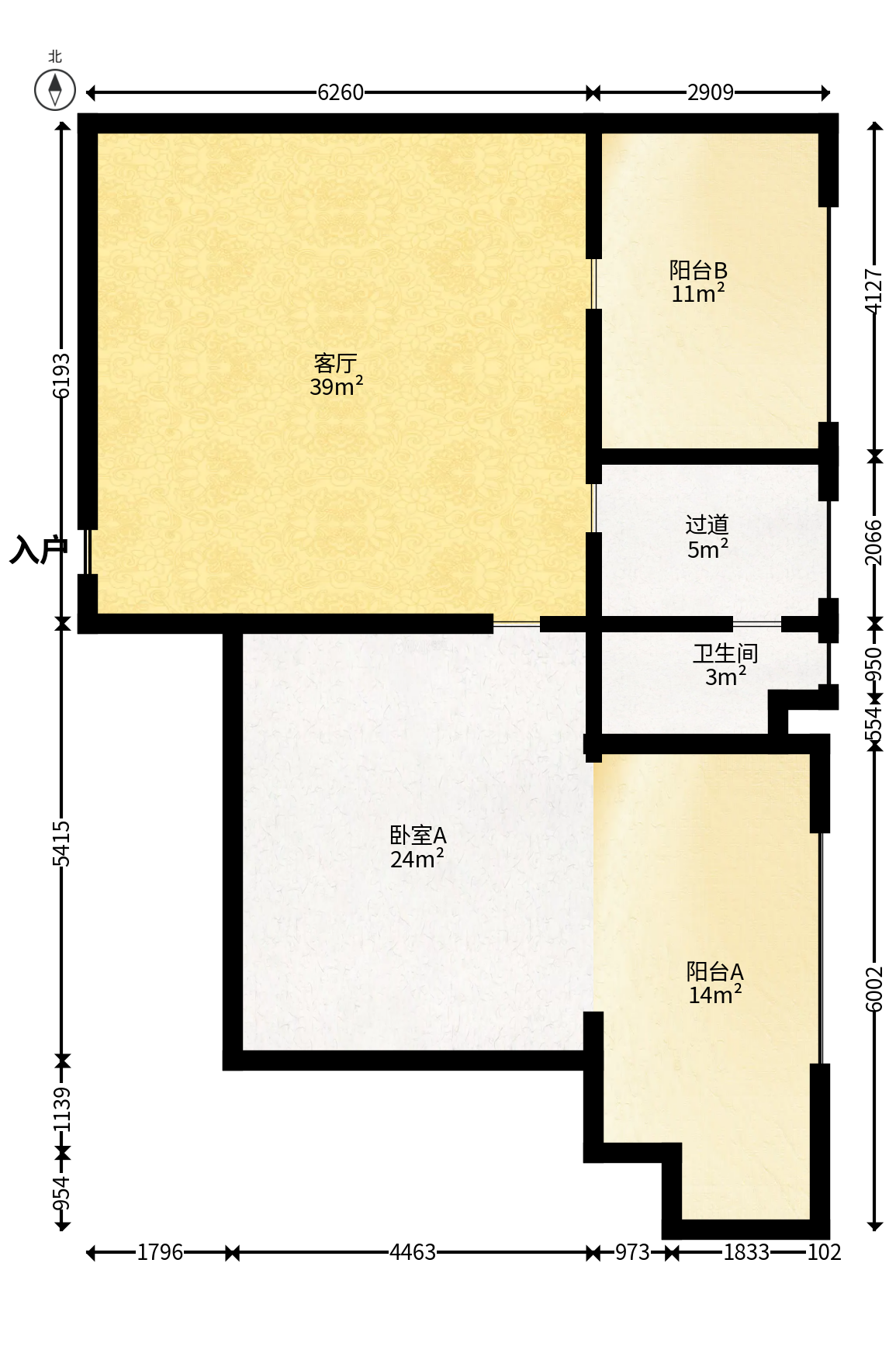东一国际  1室1厅1卫   27.60万户型图