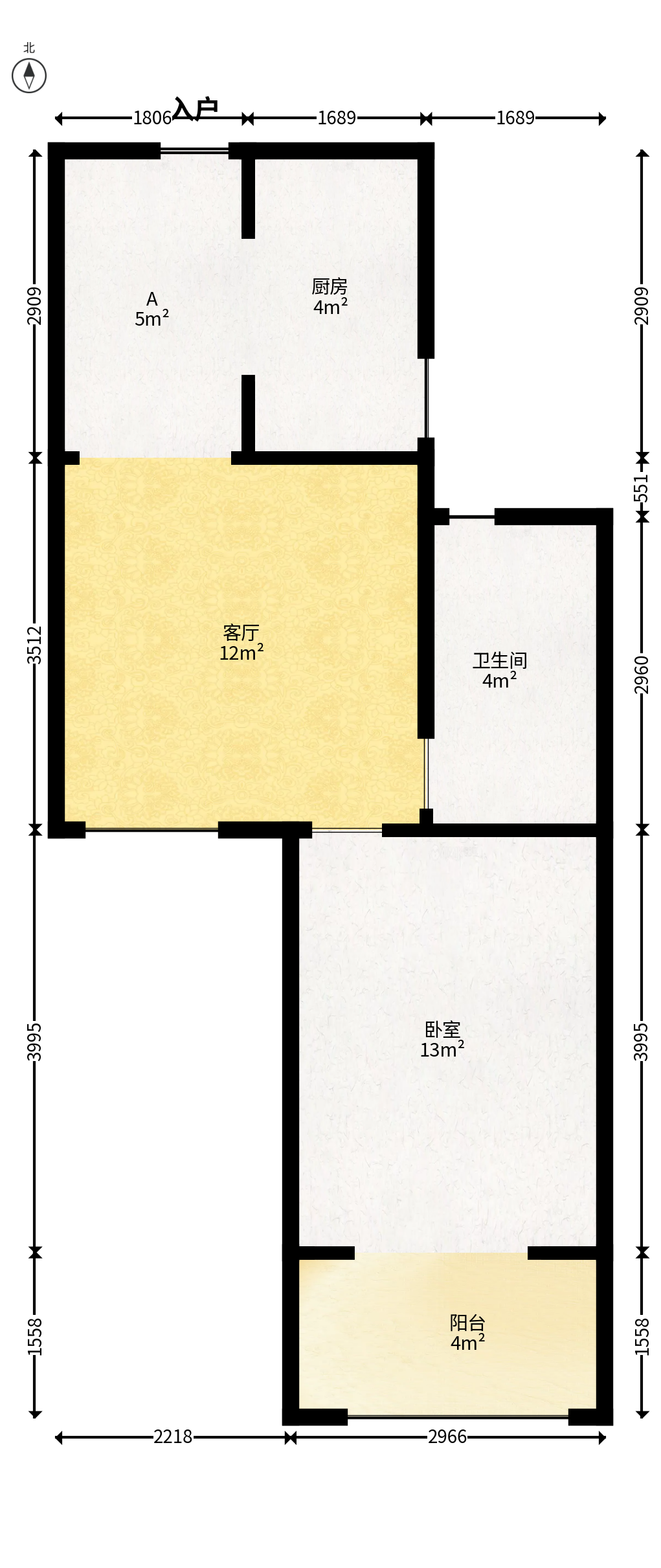 怡海星城  1室1厅1卫   32.00万户型图
