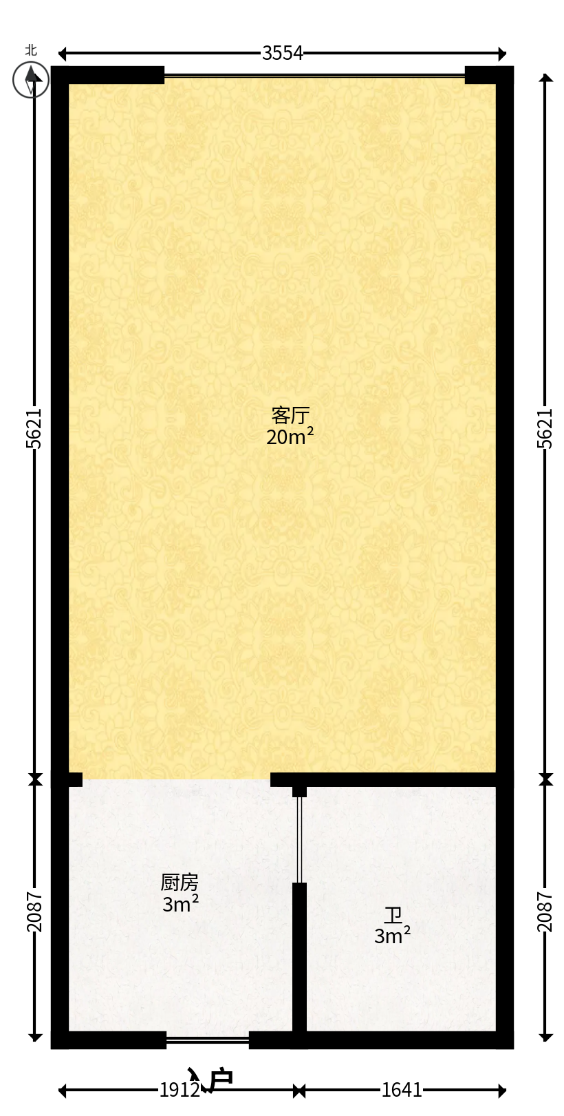 碧桂园翘楚棠  1室0厅0卫   16.00万户型图