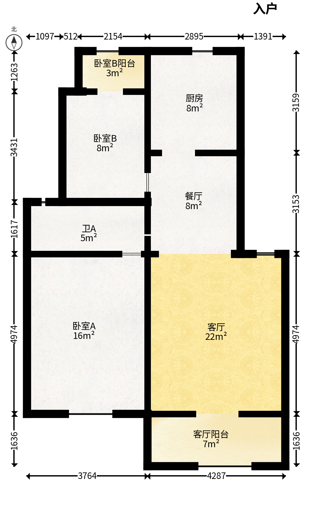 枫林绿洲  2室2厅1卫   60.00万户型图