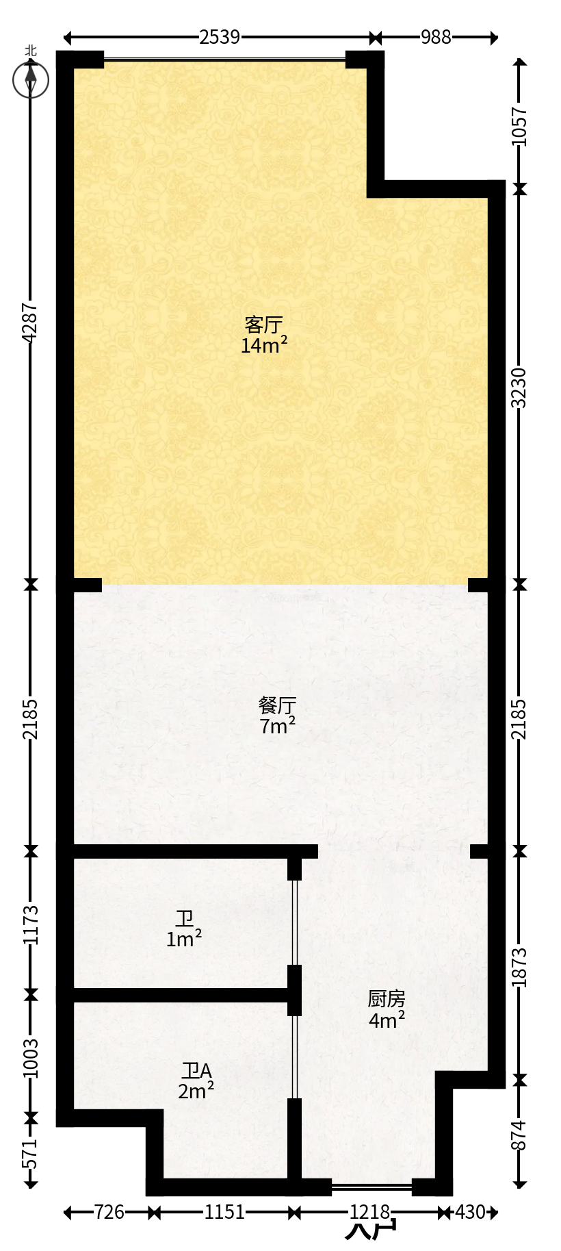 阳光城檀悦  2室2厅2卫   86.00万户型图