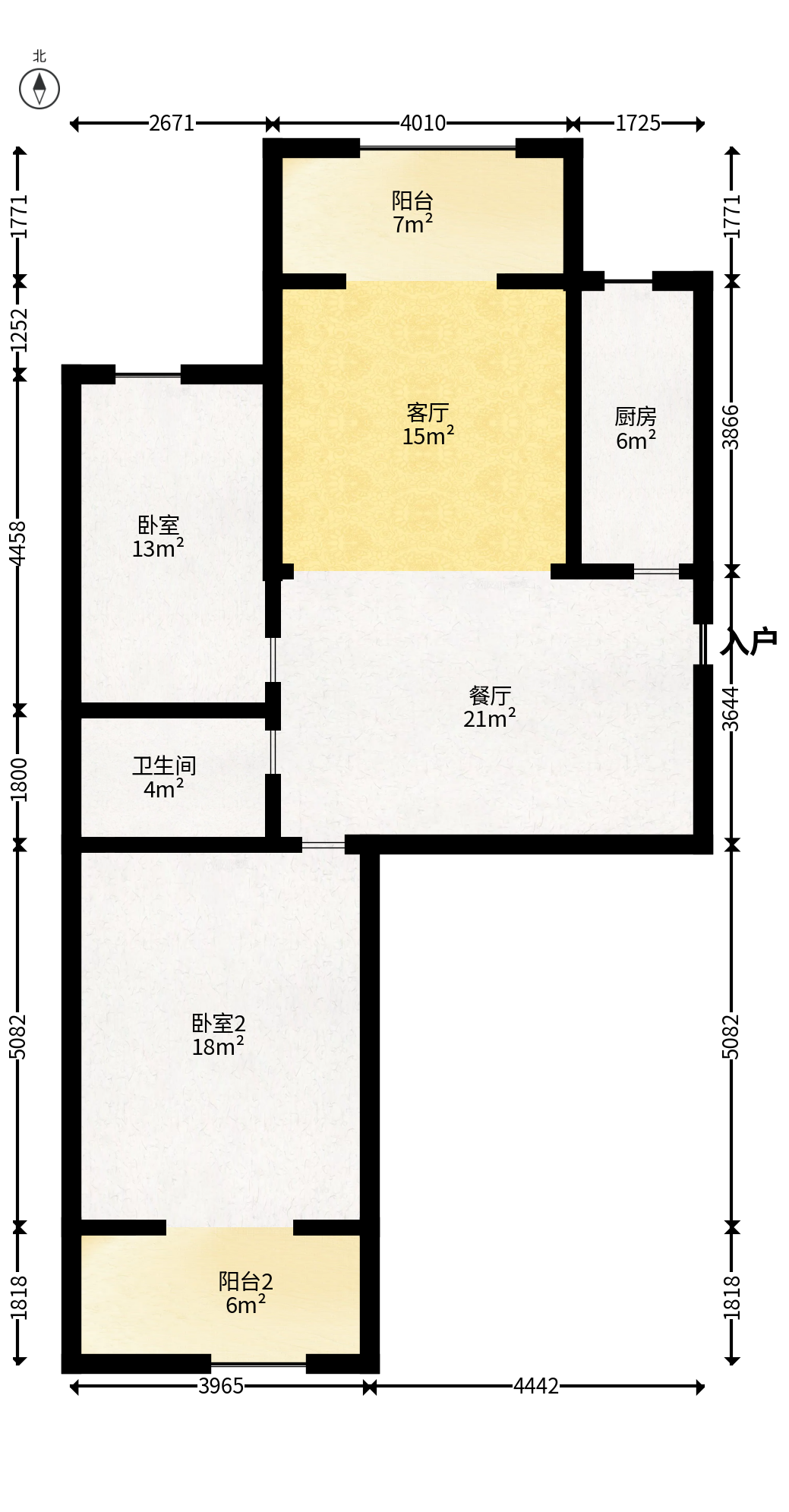 紫东苑（星沙）  2室2厅1卫   39.80万户型图