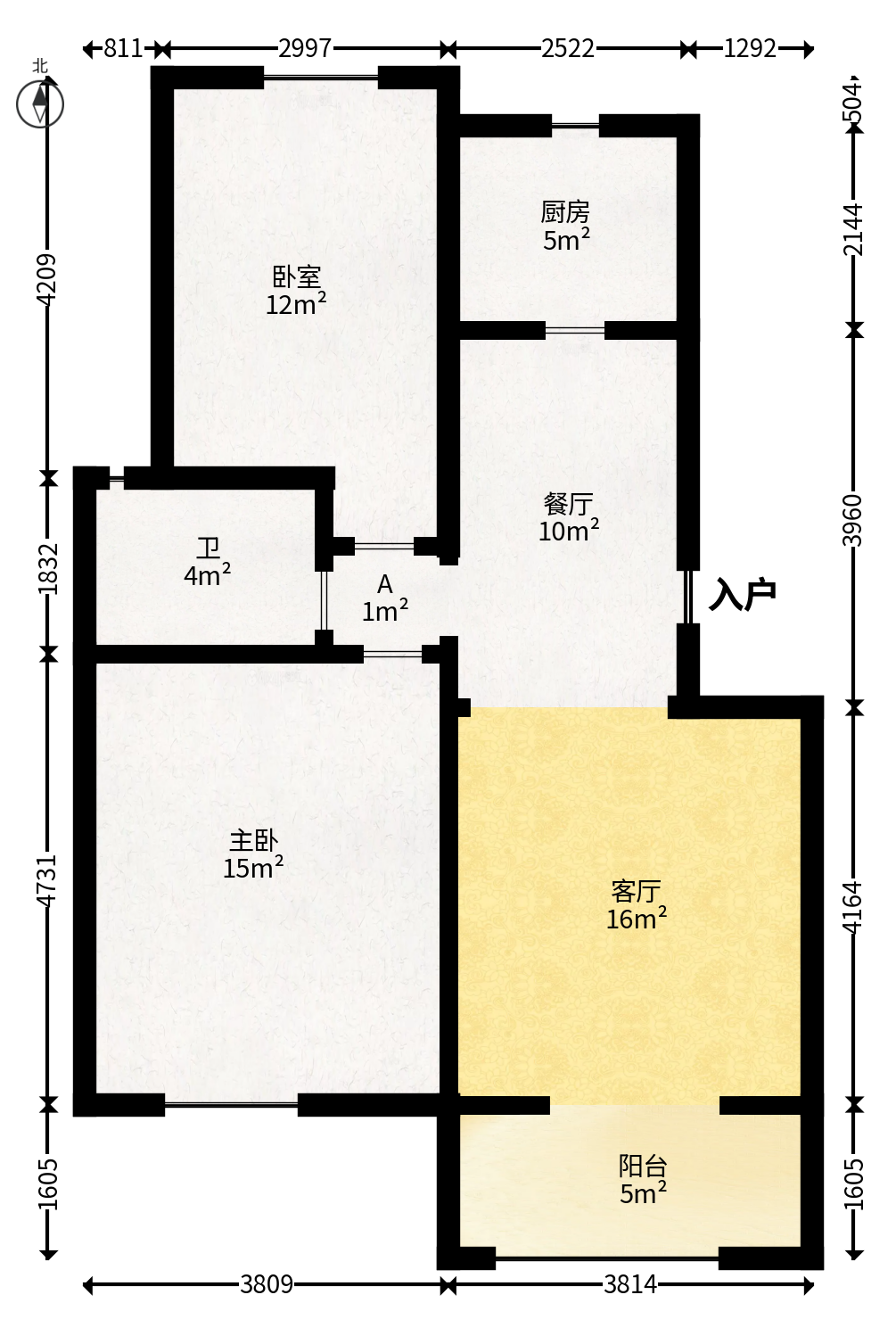 山水湾  2室2厅1卫   43.00万户型图