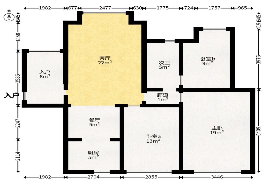 桔洲新苑（桔洲印象）  3室2厅1卫   112.00万户型图