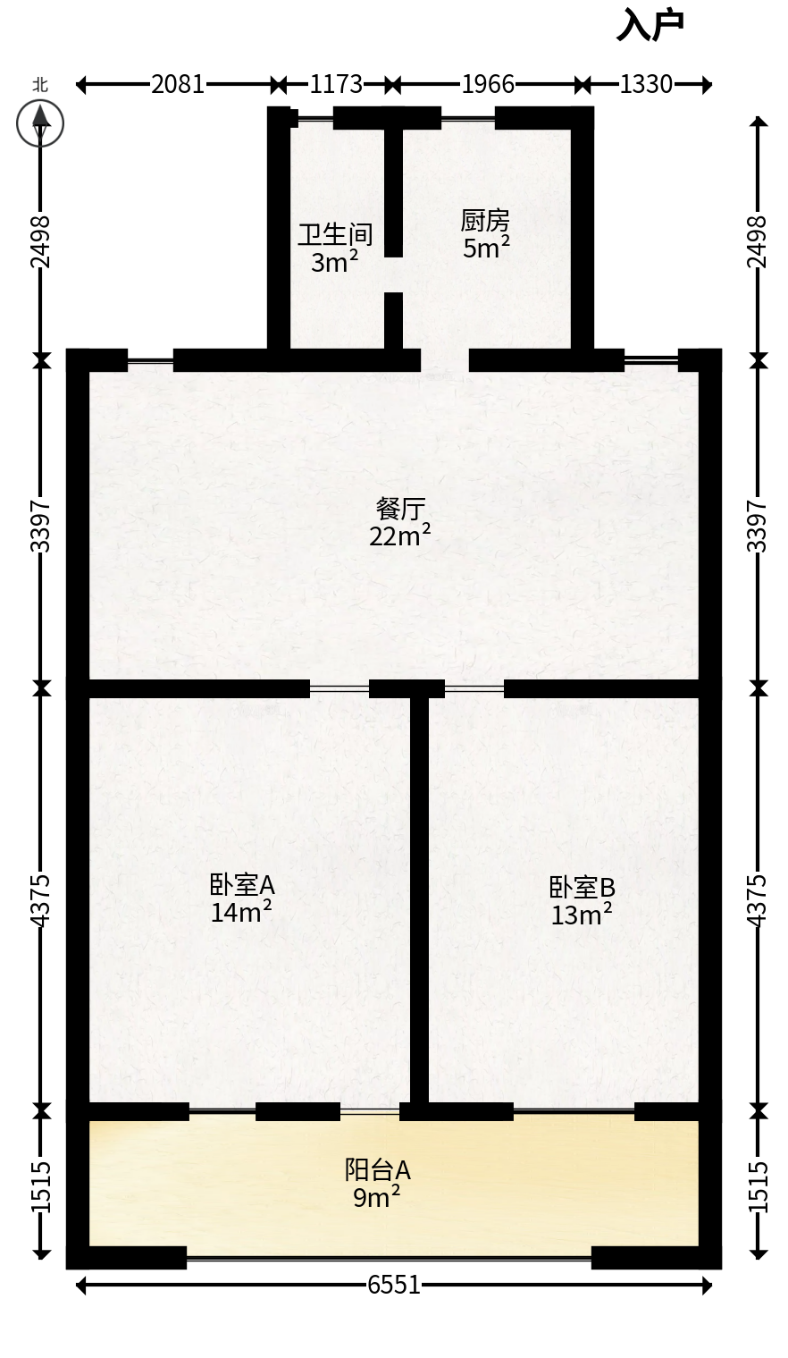向东园社区(国税局宿舍)  2室1厅1卫   50.00万户型图