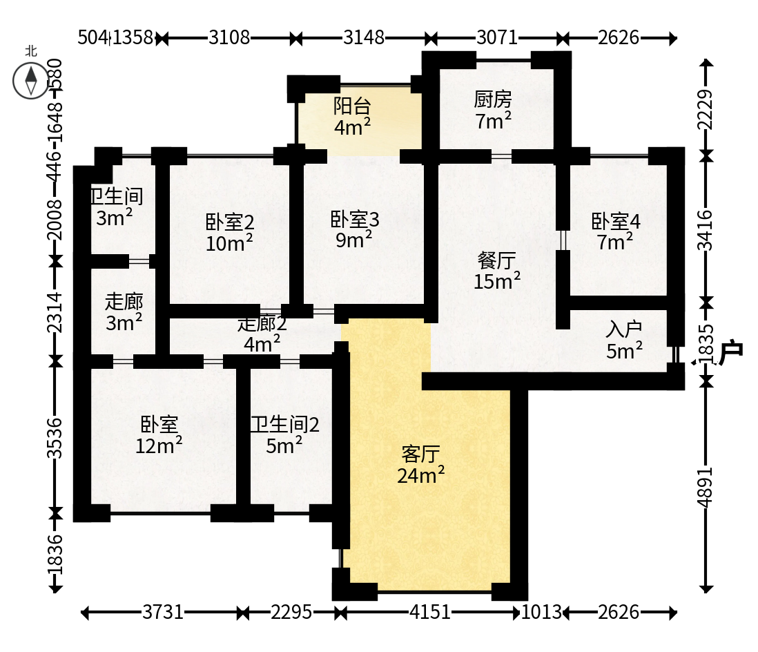 海德公园  4室2厅2卫    99.48万户型图