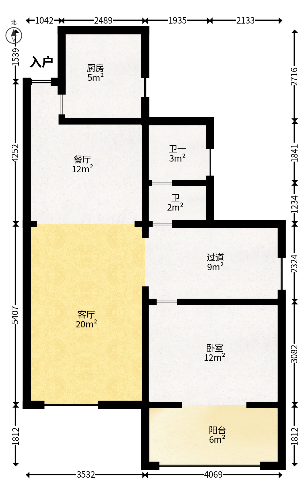 蝴蝶谷  4室2厅1卫   129.80万户型图
