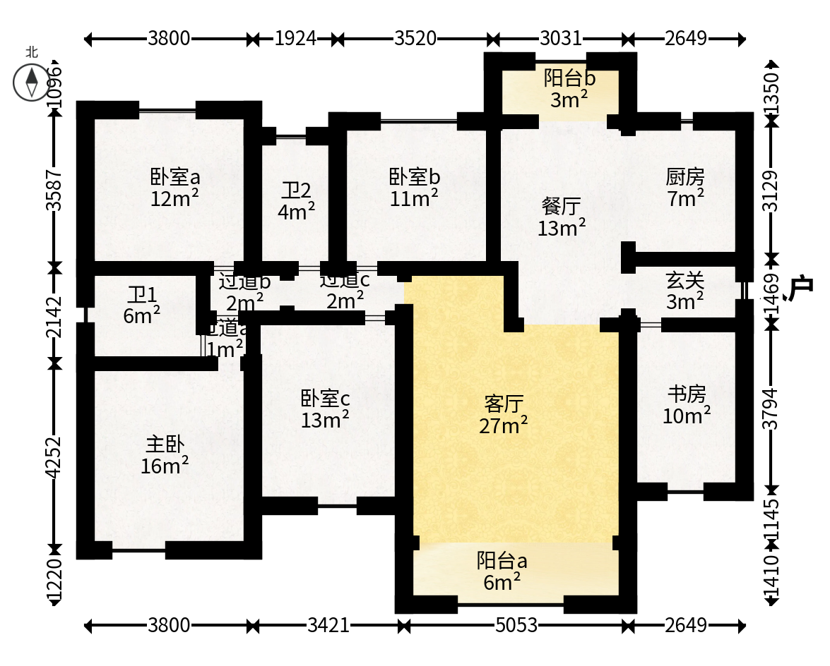 润和长郡（润和紫郡二三期）  5室2厅2卫   133.80万户型图