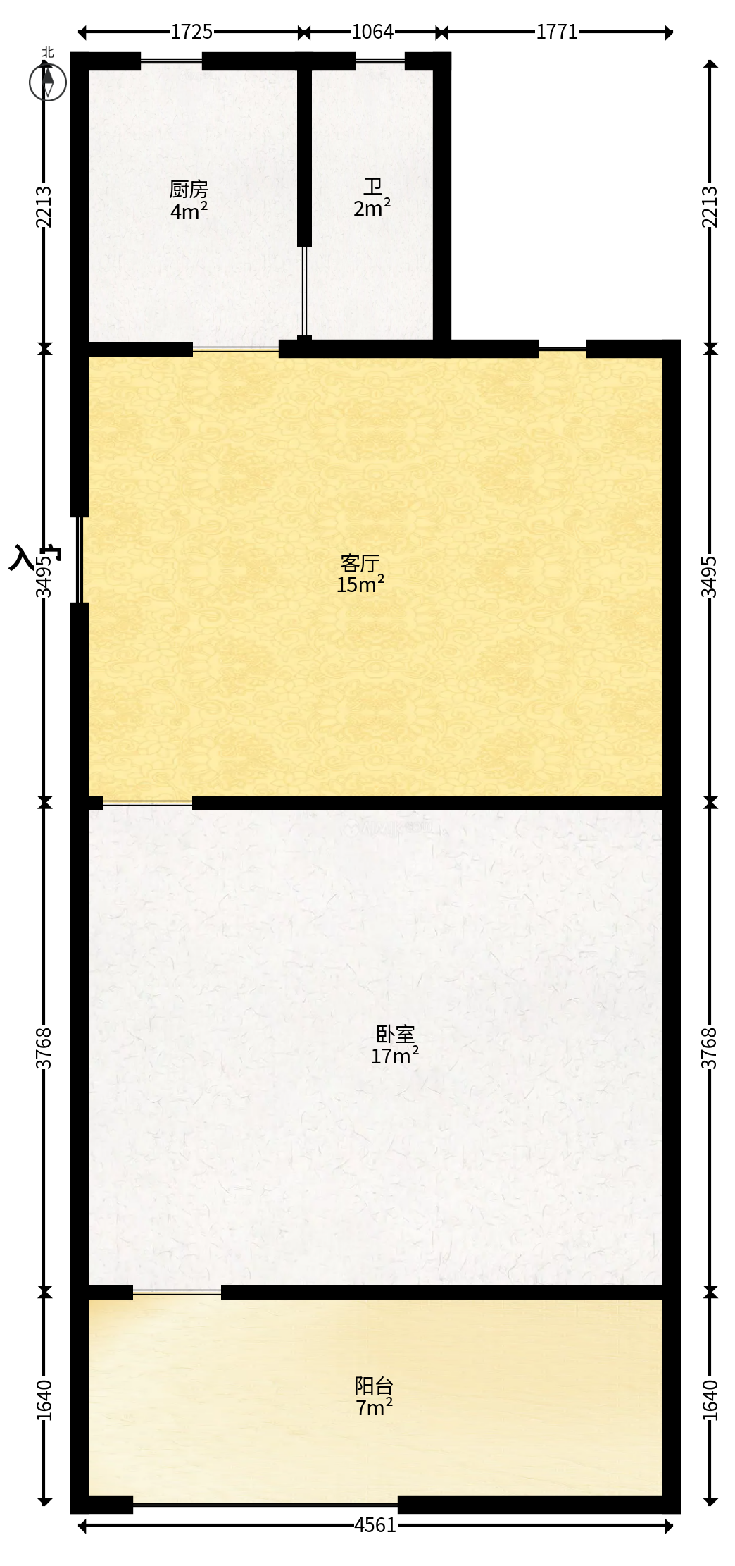 群芳园  1室1厅1卫   30.00万户型图