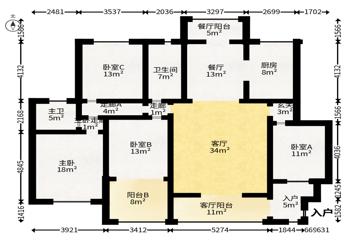 九峰小区（一二三四区）  4室2厅2卫   268.00万户型图