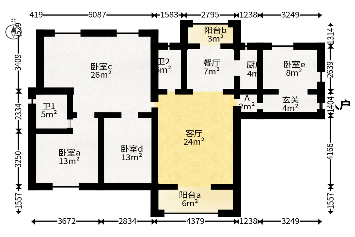 朗诗麓岛  5室2厅2卫   66.00万户型图