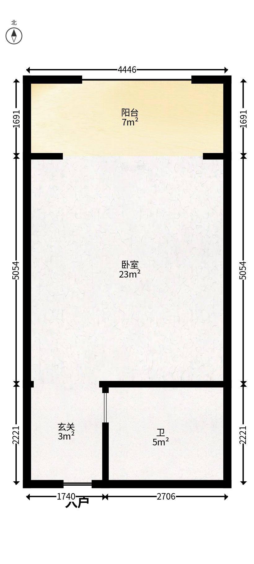 富兴悦府（富兴学府名邸)  2室2厅1卫   36.00万户型图