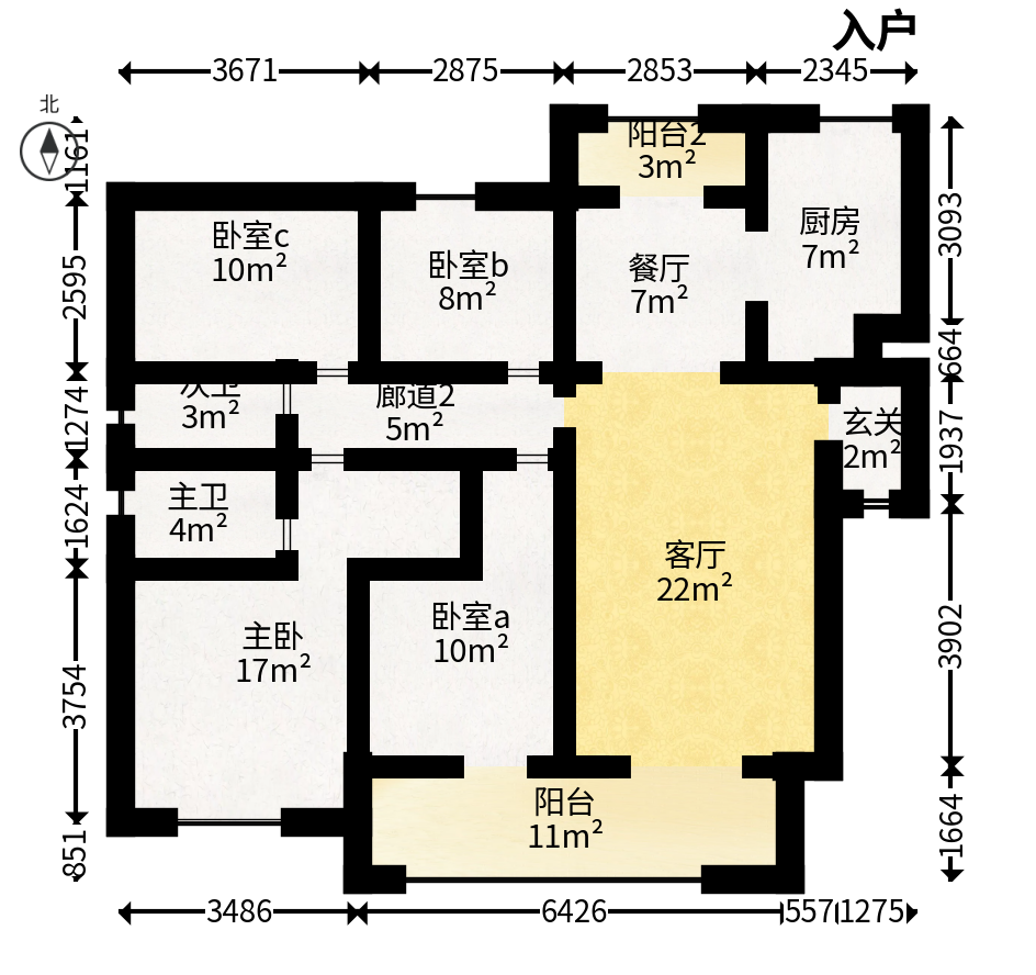 时代梅溪领峰  4室2厅2卫   248.00万户型图