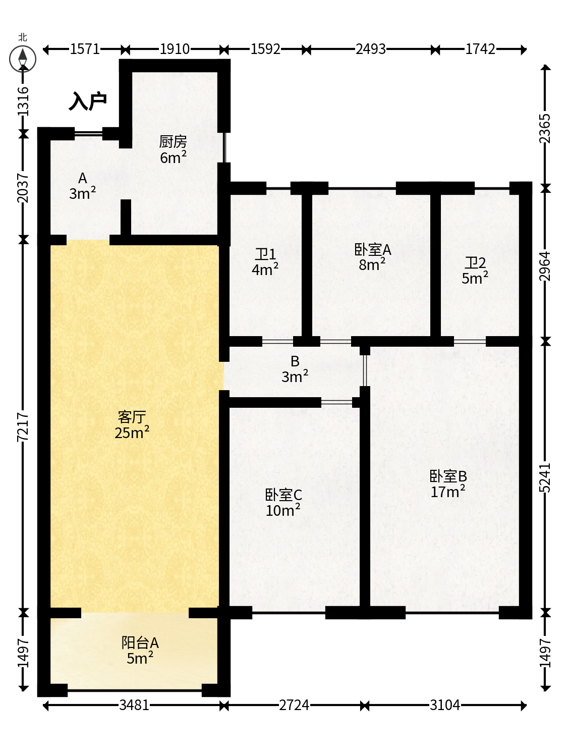 长沙高铁吾悦广场  1室0厅0卫   135.00万户型图
