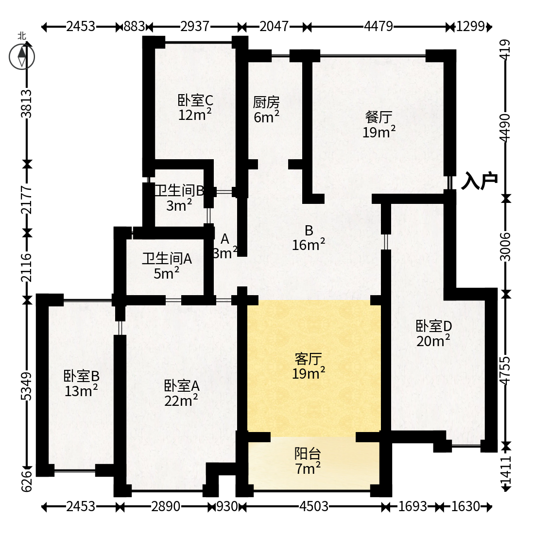 佳兆业水岸新都  5室2厅1卫   79.80万户型图