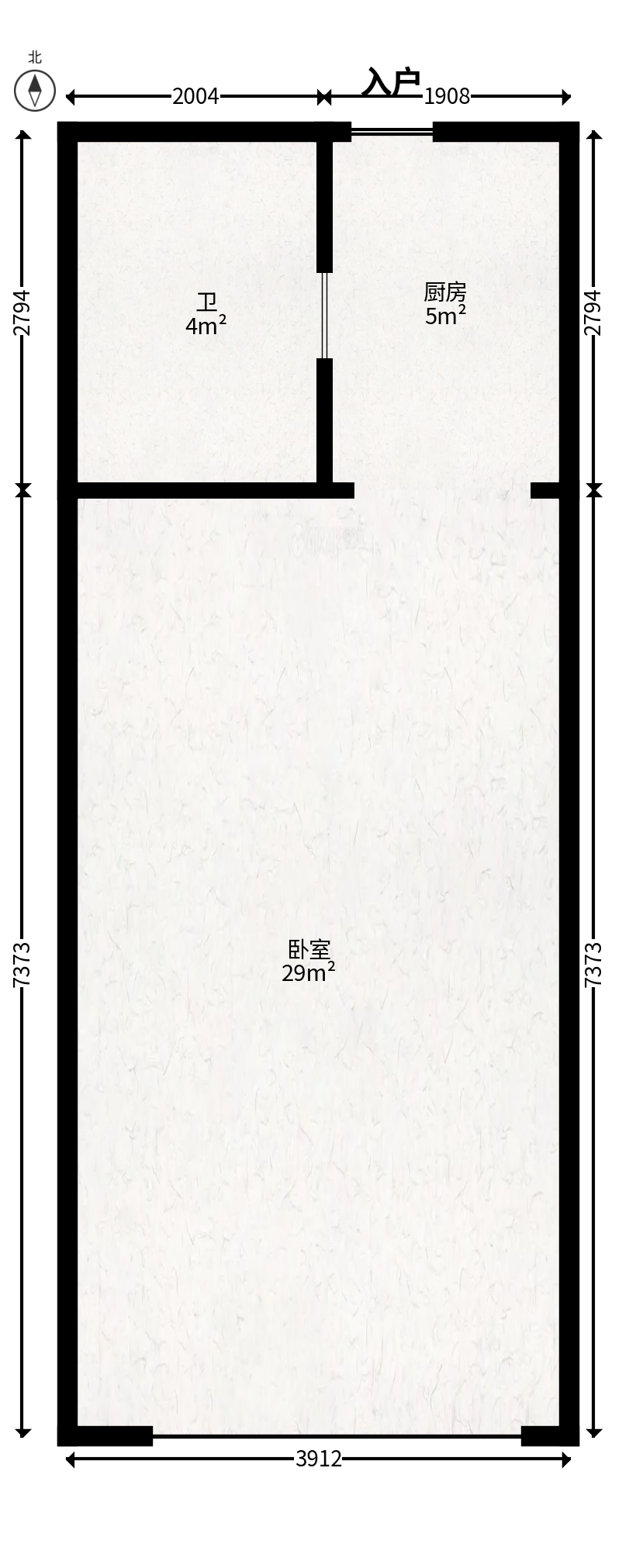 东宸19公馆  1室1厅1卫   41.80万户型图