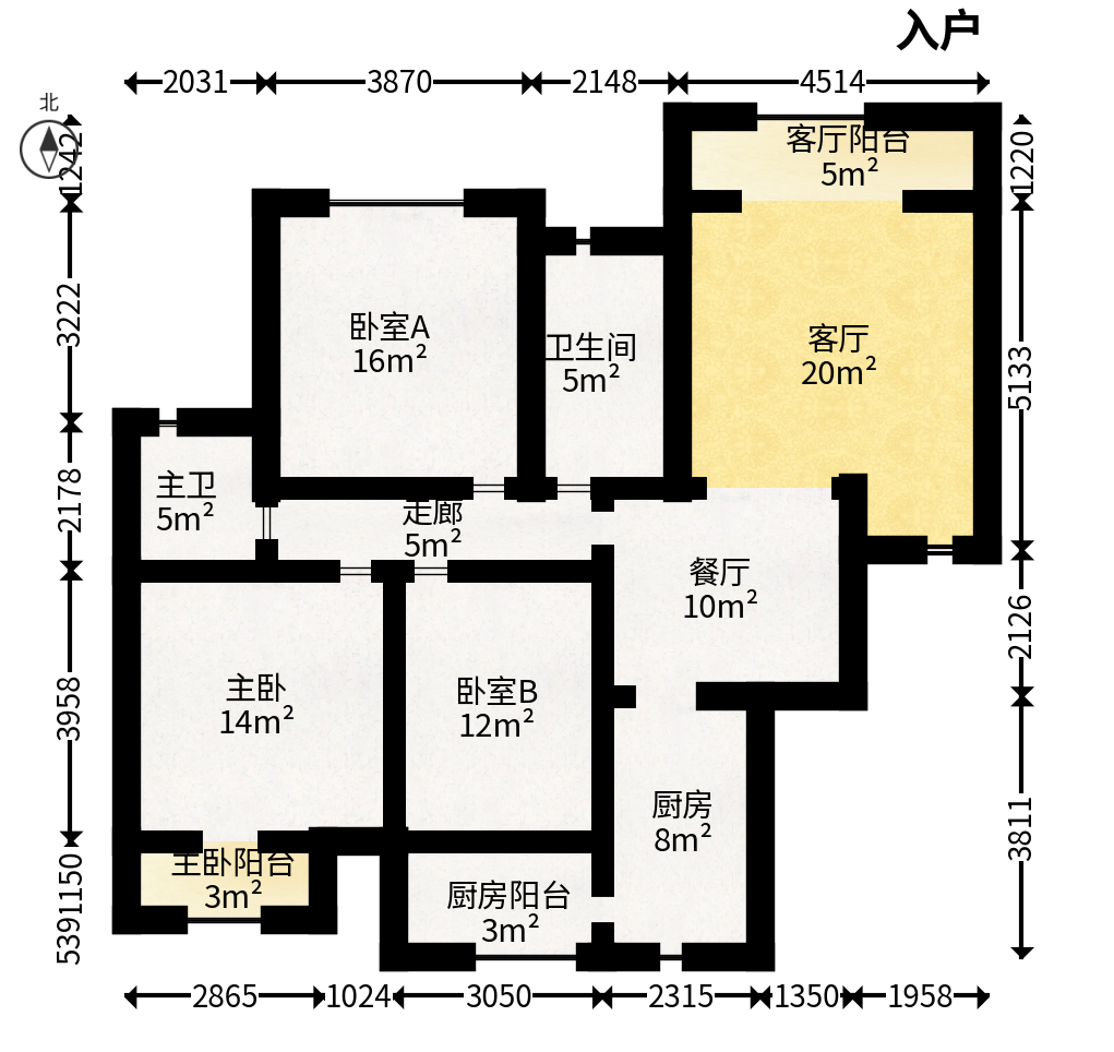 夏威夷碧水春城（碧桂园城市花园）  4室2厅2卫   115.00万户型图