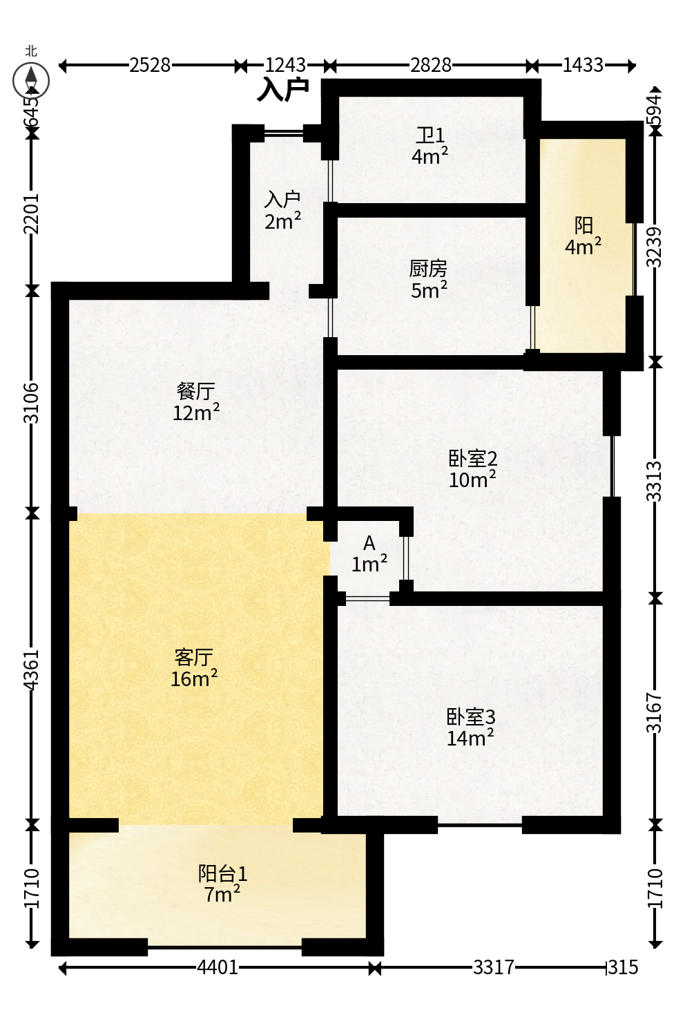 锦湘国际星城三期（锦绣苑）  2室1厅1卫   80.00万户型图