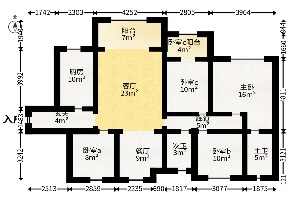 中建梅溪湖中心  4室2厅2卫   200.00万户型图