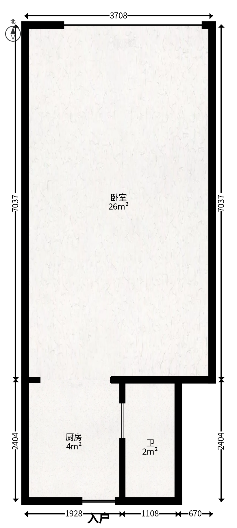 万博汇  1室1厅1卫   38.00万户型图