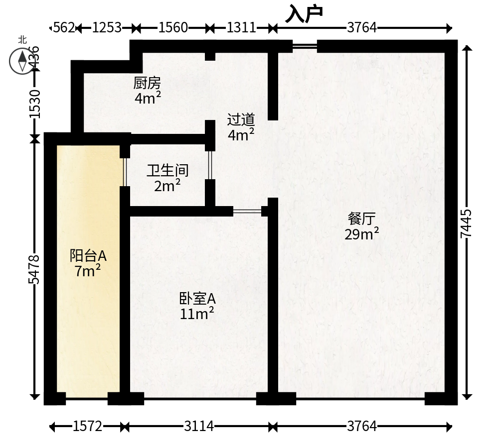 云鼎公馆  1室0厅1卫   60.00万户型图
