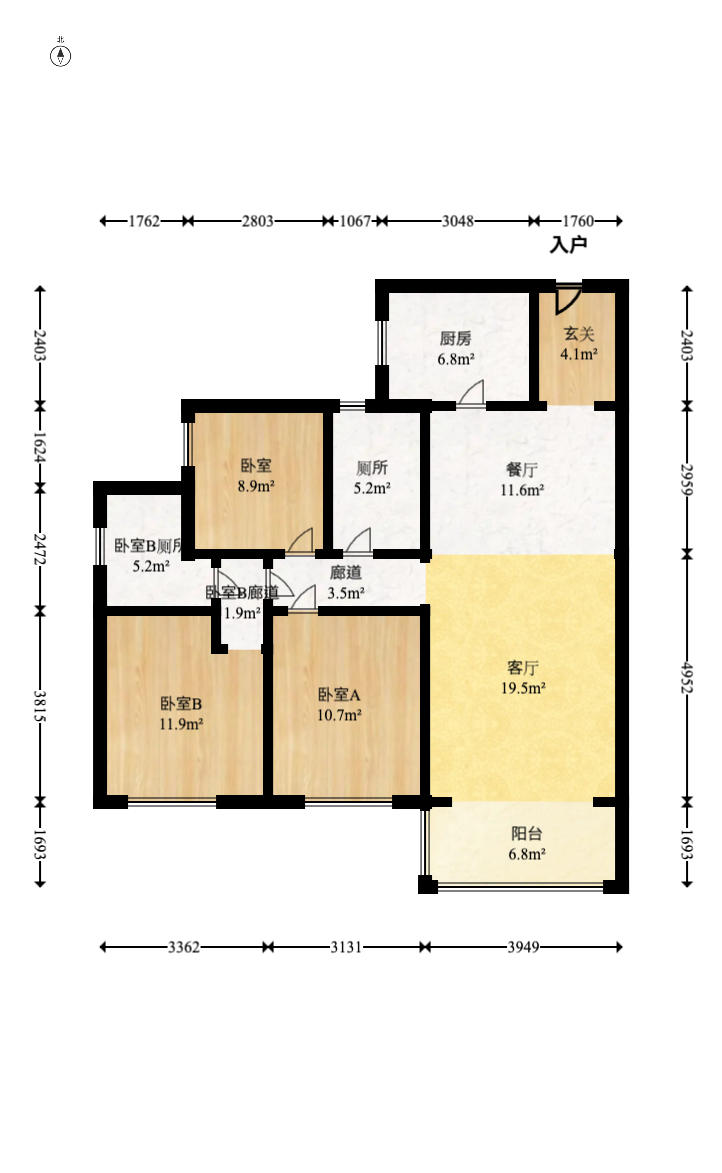 深业鹭栖府  3室2厅2卫   170.00万户型图