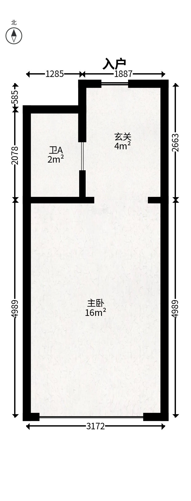 保利天禧EF区  1室0厅1卫   35.00万户型图