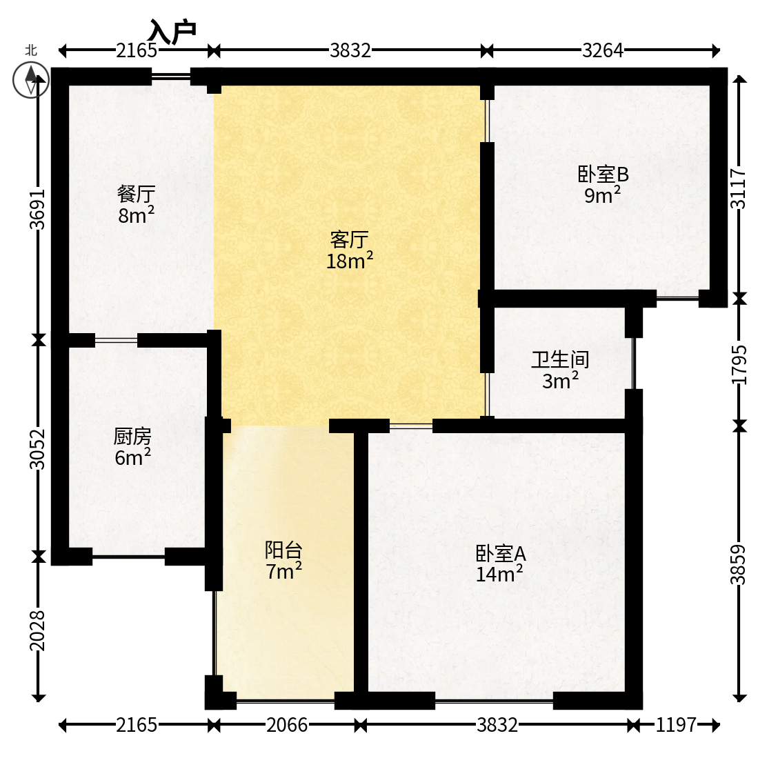 香芙嘉园（广铁湘府嘉园）  2室1厅1卫   55.00万户型图