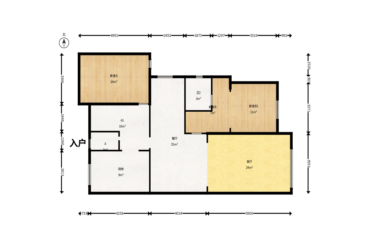 半山壹号  3室2厅2卫    135.0万户型图