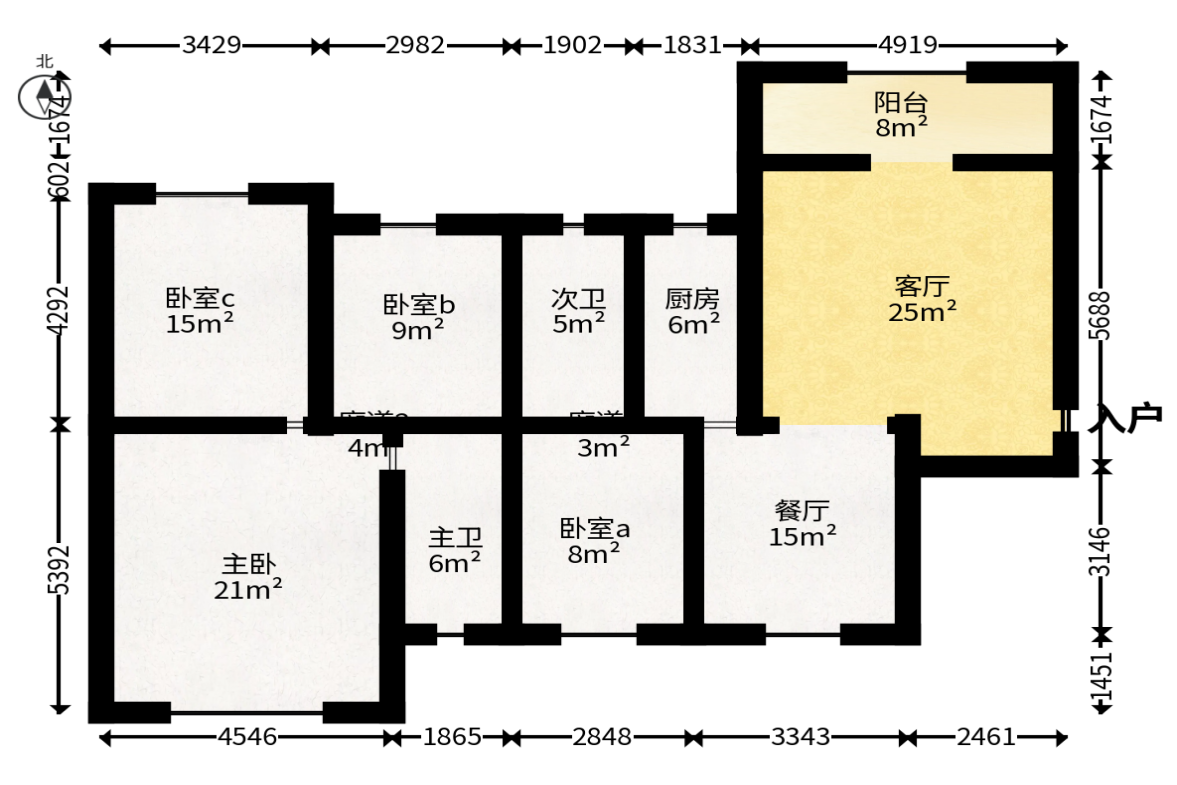 和润园一、二期  4室2厅2卫   78.00万户型图