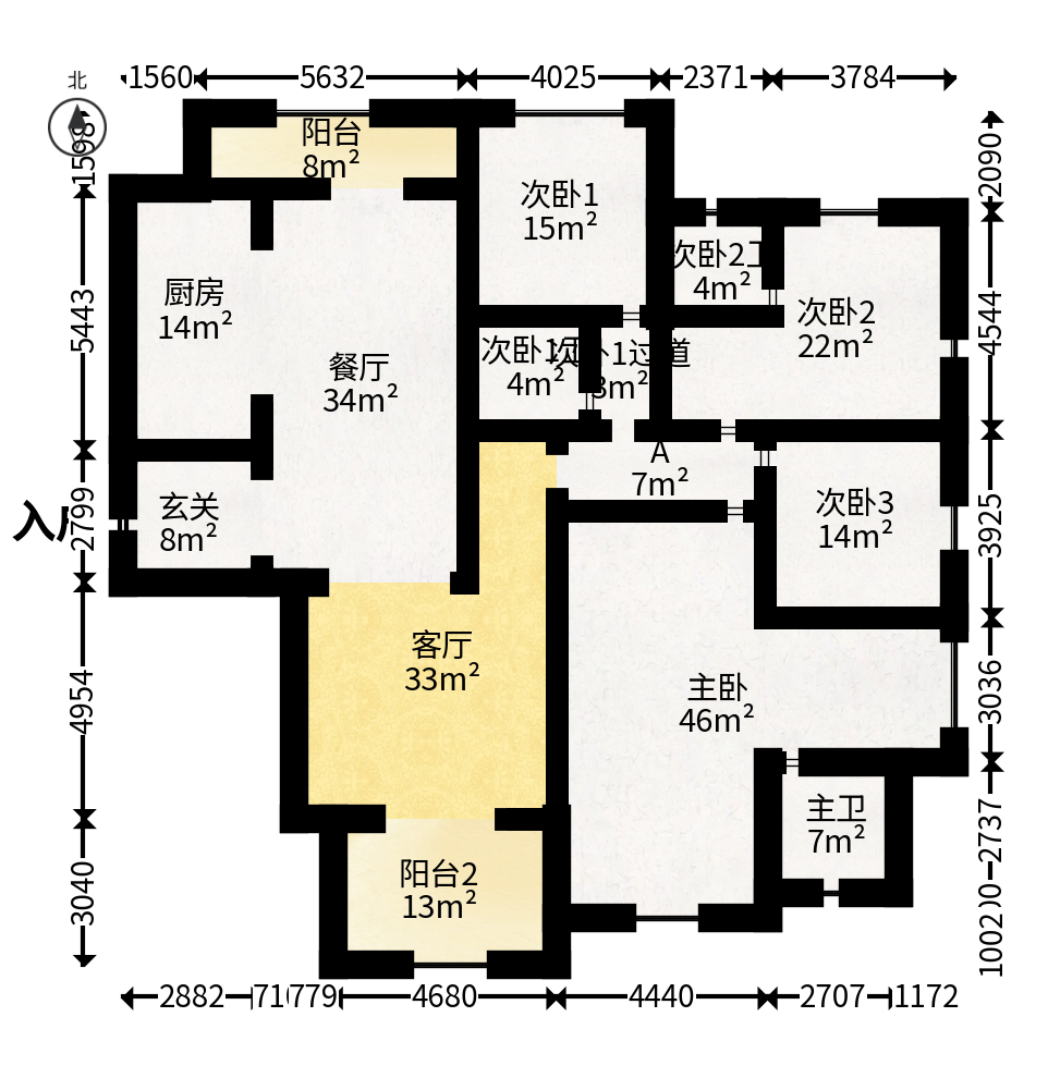 湘江壹号一二三期（创远湘江壹号）  4室2厅3卫   320.00万户型图