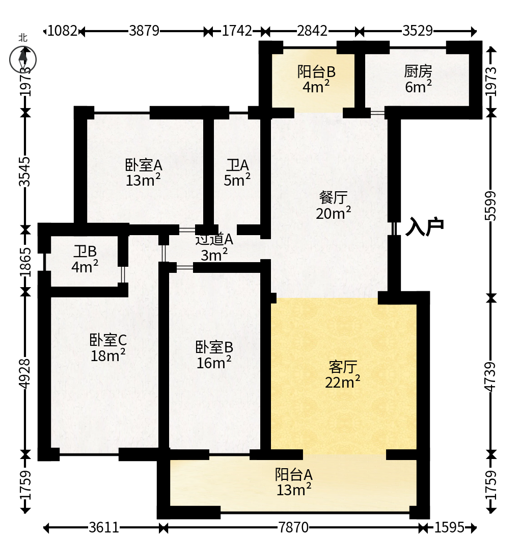 丰园城（鄱阳小区二期）  3室2厅2卫   98.00万户型图