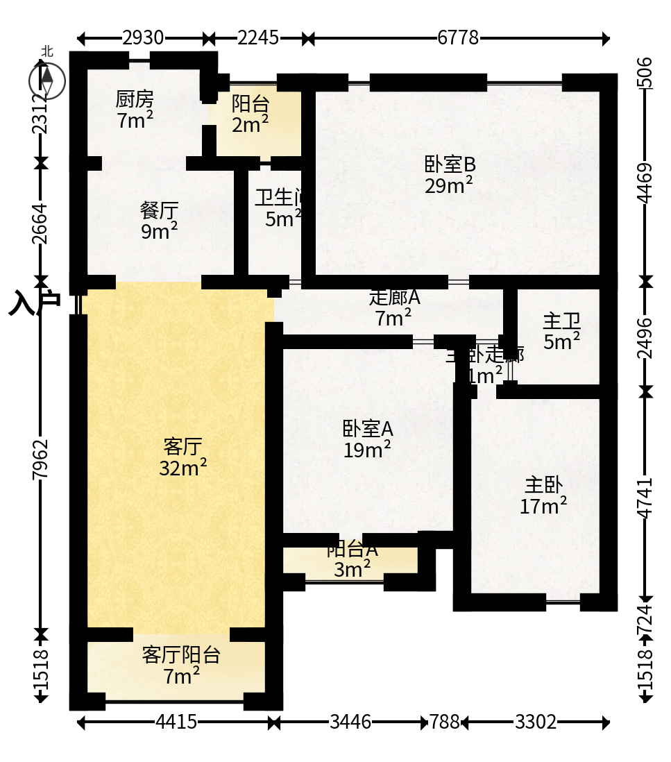 银桂苑  4室2厅2卫   135.00万户型图