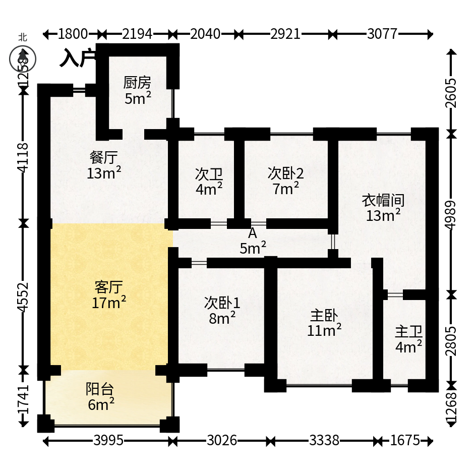 保利堂悦  3室2厅2卫   140.00万户型图
