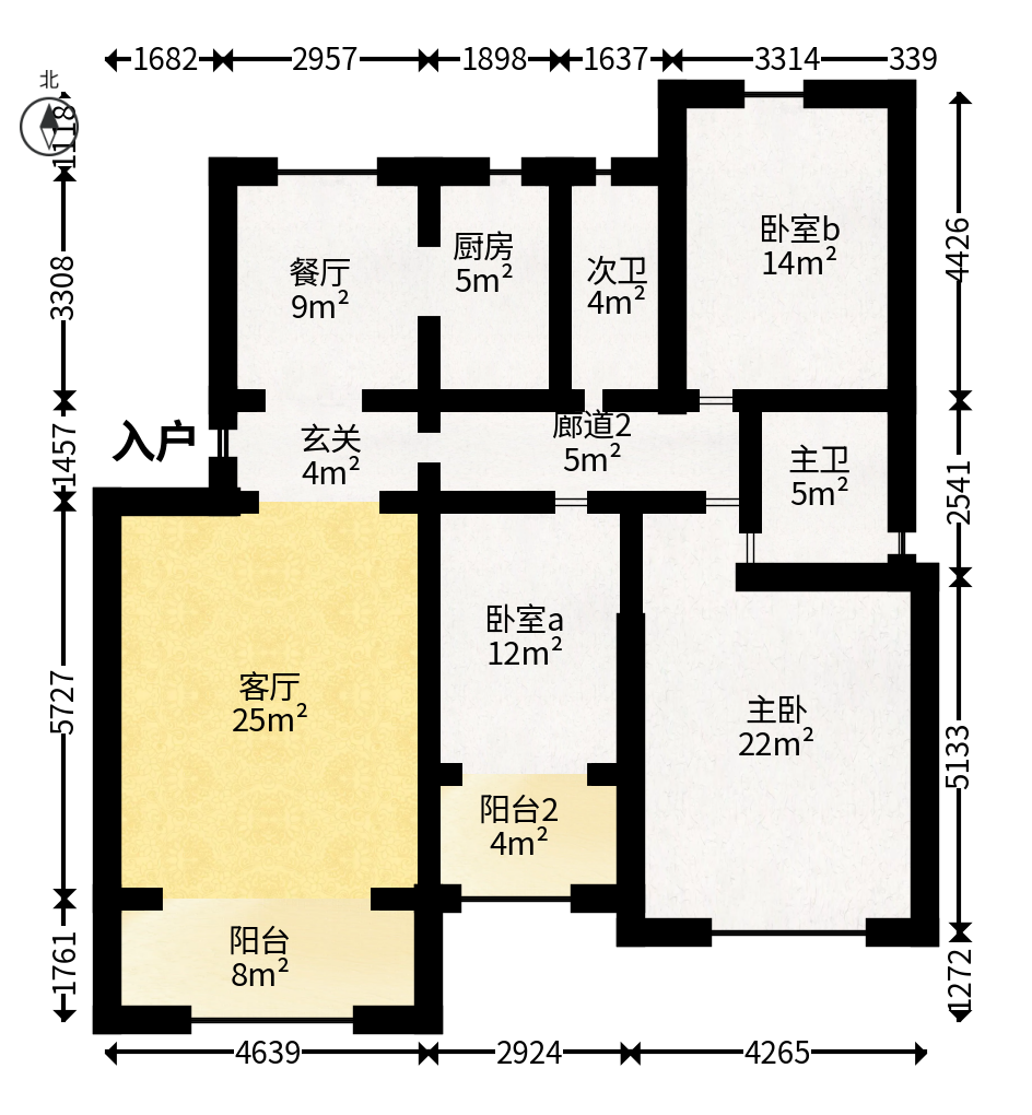 涉外花园  3室2厅2卫   70.80万户型图
