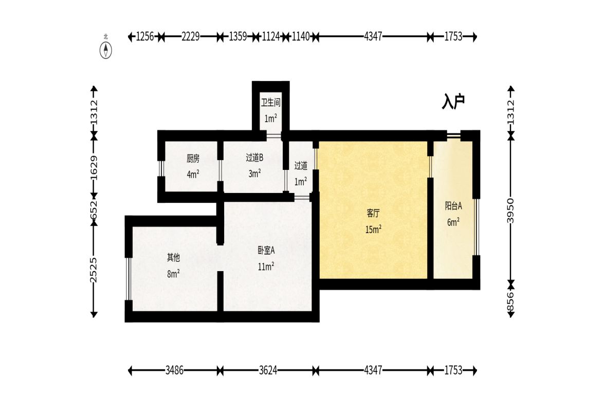 红石咀社区（湖南省第六工程公司宿舍）  1室1厅1卫   35.00万户型图
