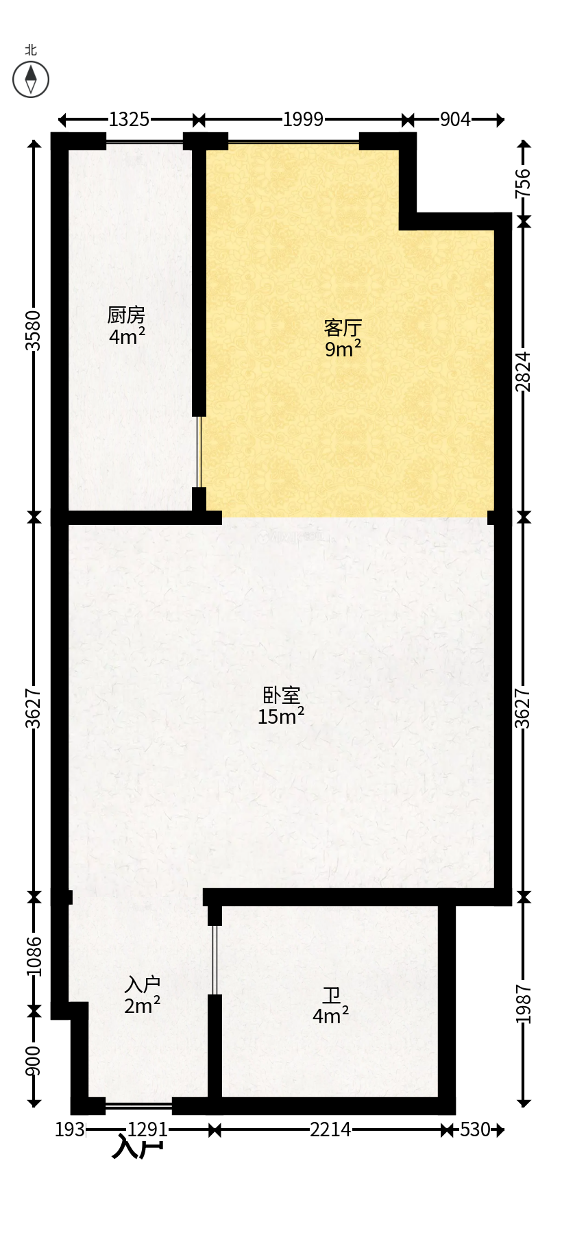 时代星城  1室1厅1卫   18.00万户型图